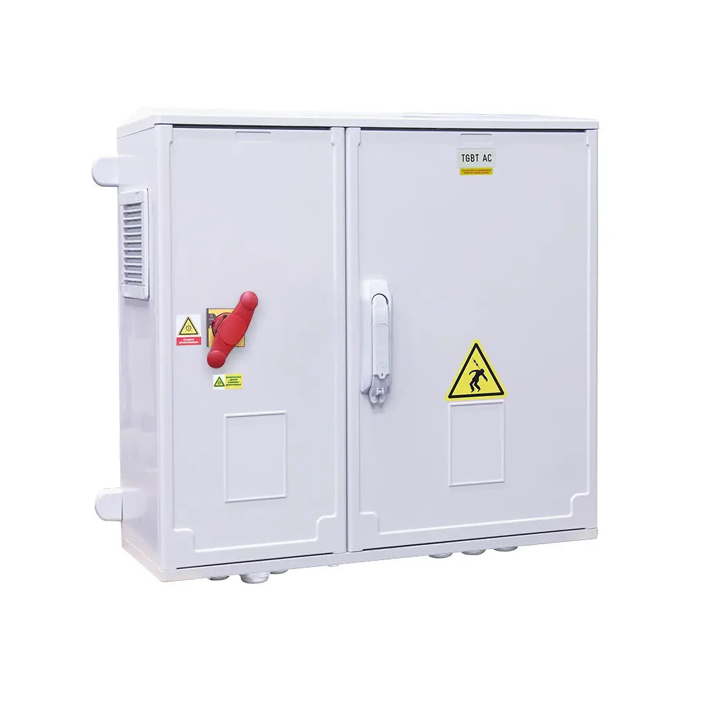 TGBT AC avec différentiel réglable pour 2 onduleurs SolarEdge SE100K, 400Vac - IS 400A - Poignée déportée en façade - 2x C160A (Schneider)
