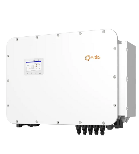 Onduleur Solis S6, 125kW/125kVA, hybridee, triphasé, 10 MPPT, DC SW, Dual HV Battery Port, Backup Port, Smart Port, Display 7", AFCI, compteur & S2-WL-ST in box - 5 ans de garantie