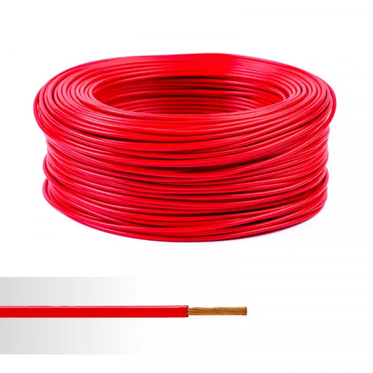 Câble rouge - diamètre 6 mm² - 100 m