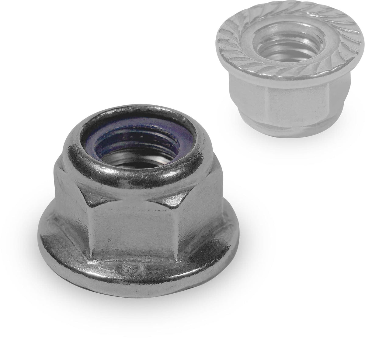 Ecrou hexagonal autobloquant dentelé M8 -  K2 - 