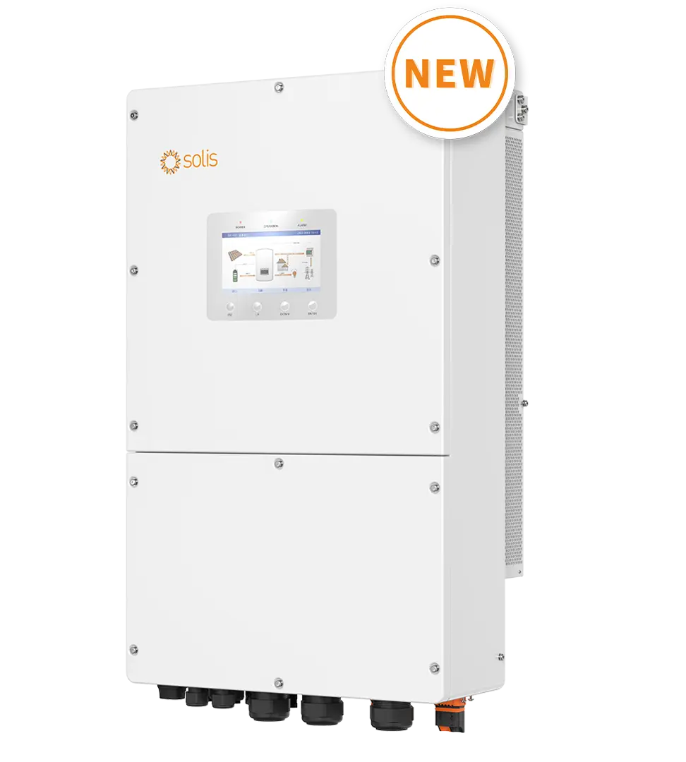 Onduleur Solis S6, 60kW/60kVA, hybridee, triphasé, 4 MPPT, 21A Inputs, DC SW, pour batteries HV, Ecran 7", AFCI, compteur & S2-WL-ST inclus - 5 ans de garantie
