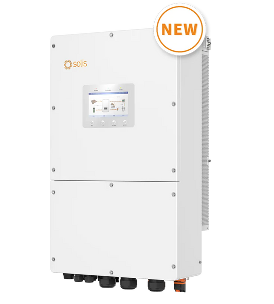 Onduleur Solis S6, 60kW/60kVA, hybridee, triphasé, 4 MPPT, 21A Inputs, DC SW, pour batteries HV, Ecran 7", AFCI, compteur & S2-WL-ST inclus - 5 ans de garantie