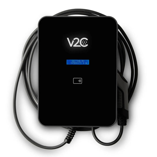 V2C TRYDAN PRO 7,4KW CABLE T2 5M + MID, Prise avec obturateur
